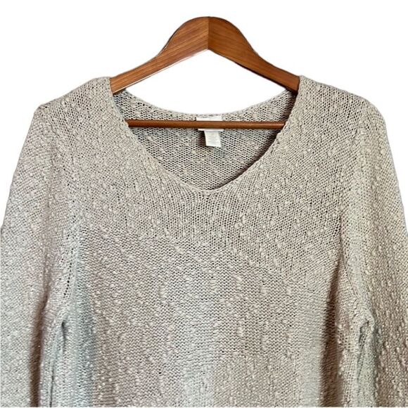 Chico’s metallic asymmetric knit sweater.‎ - Picture 2 of 12